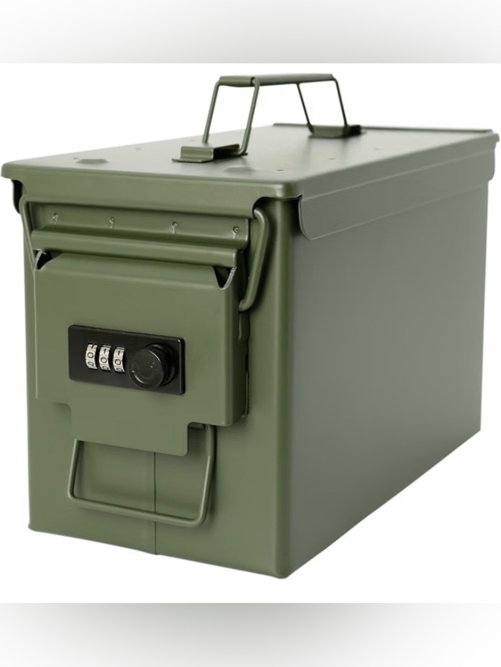 50 Cal Ammo Can with Round Combination Lock- Green Waterproof , NEW
